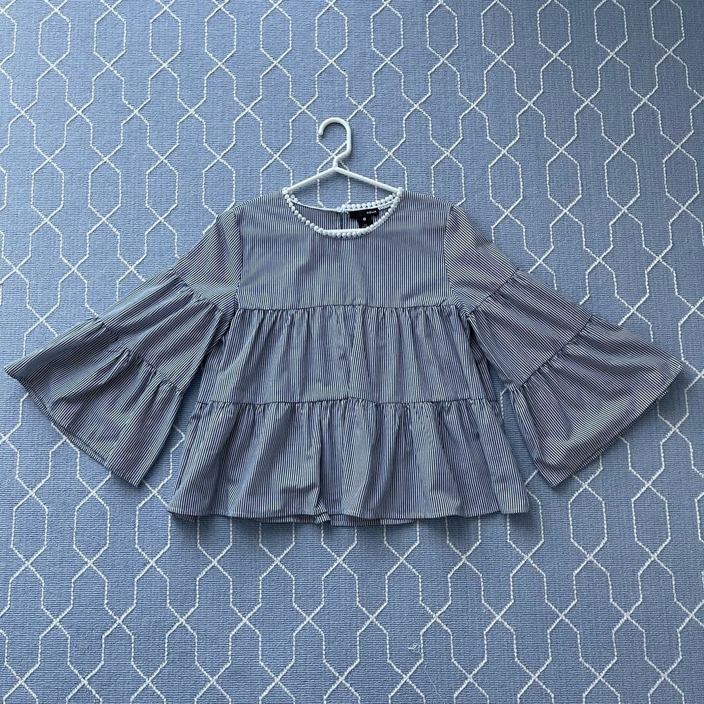 Aqua By Bloomingdales Striped Long Sleeve Top - Size Medium NWOT